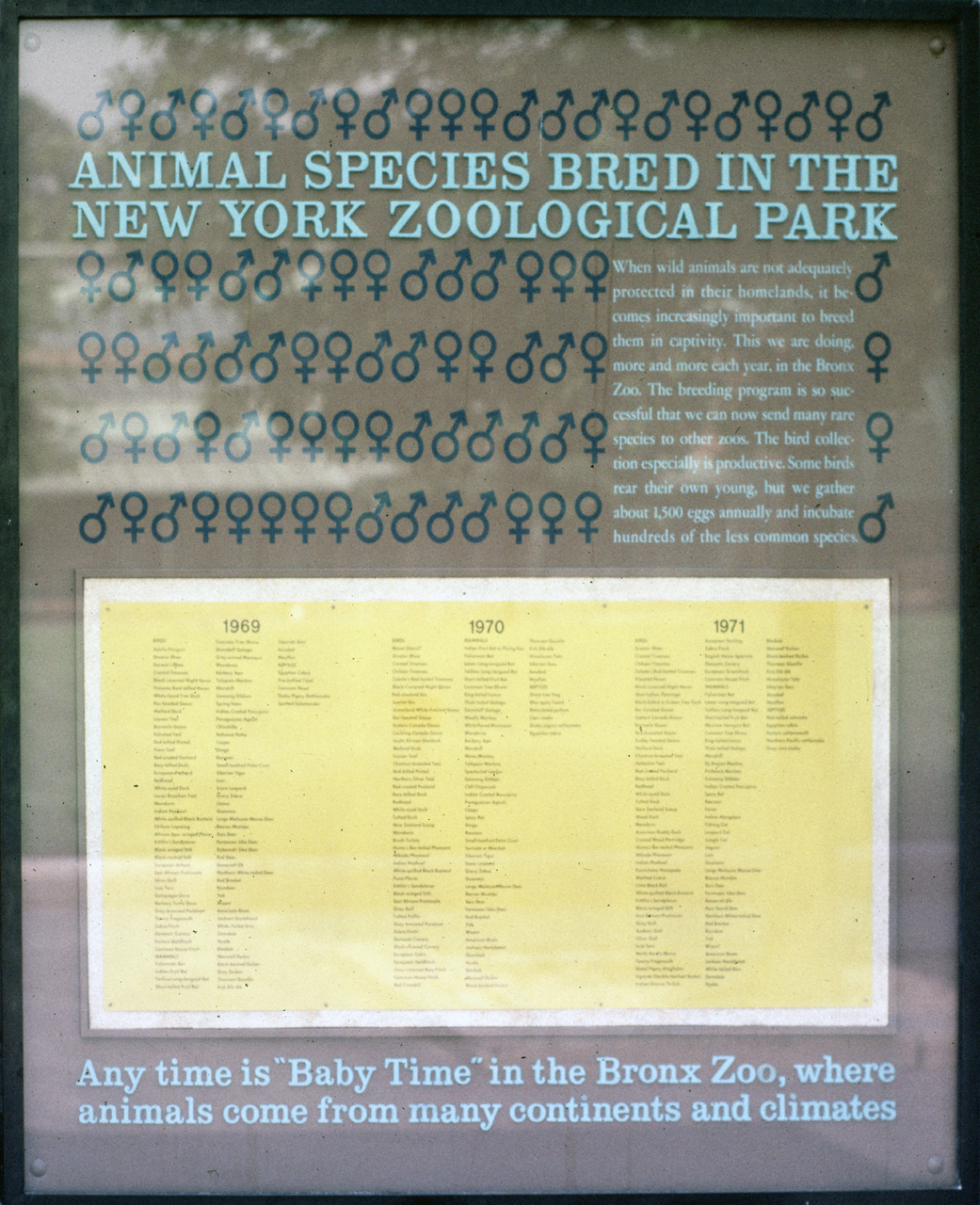 71-08-01, 002, List (Zoological), Bronx Zoo, NY