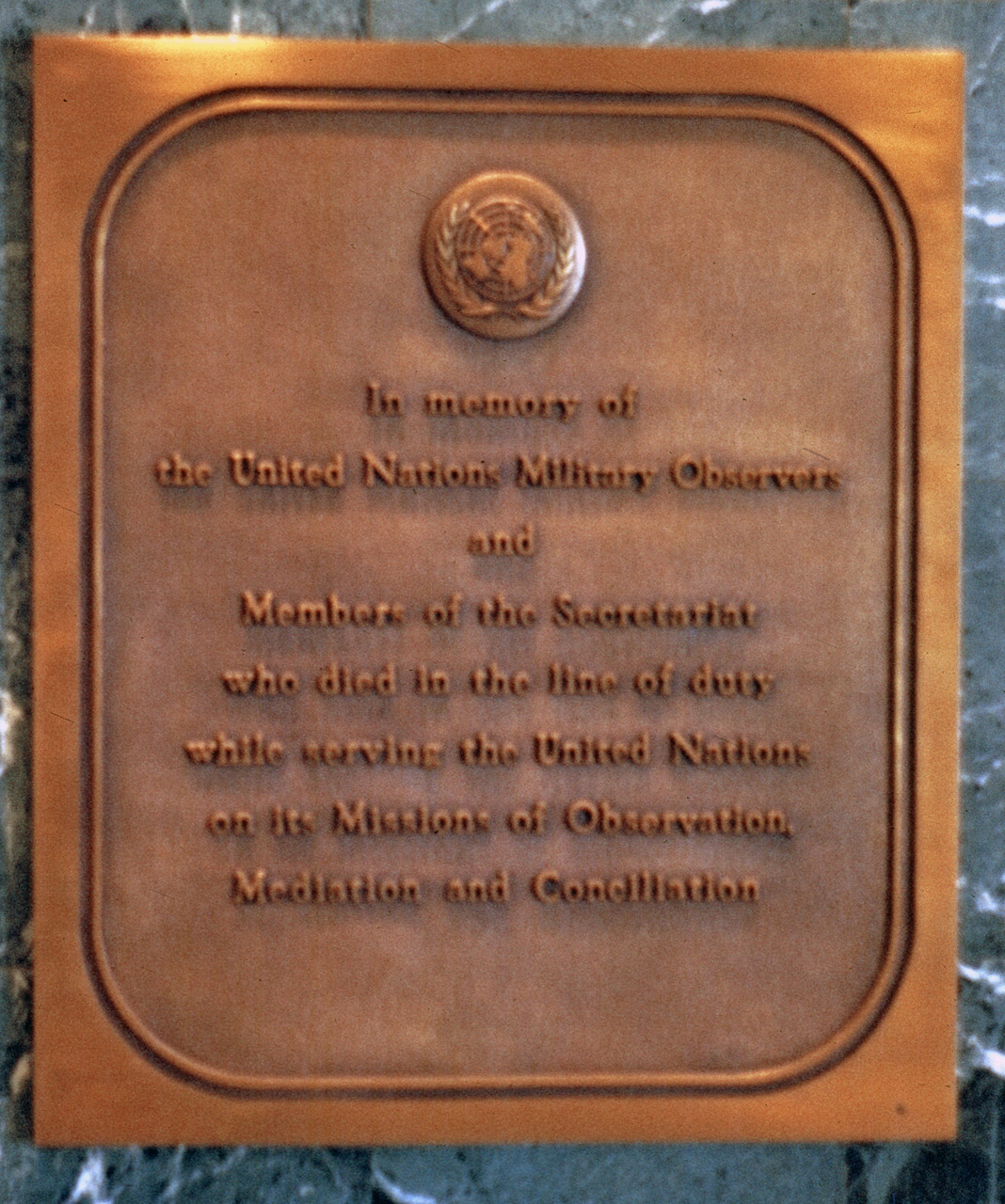 71-08-01, 104, United Nations Military Observer Plaque, NYC