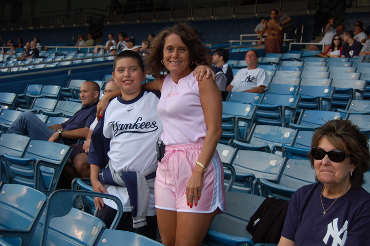 07-07-03, 008, Mikey, Lori, and Lori's Mom, Yankee Ball Game